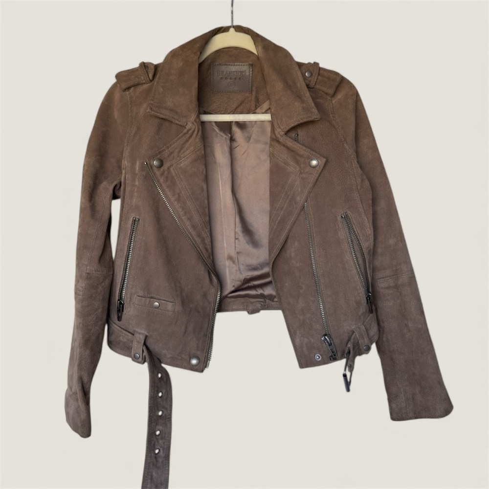 Blank NYC Tan Suede Leather Jacket